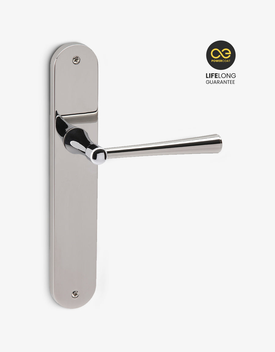 Trombetta lever handle set on an oval backplate